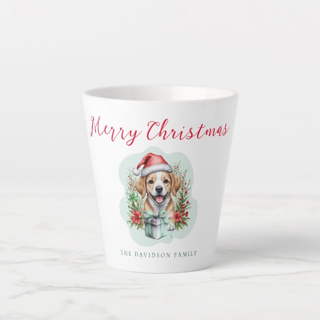 Tasse Latte Joli chiot de Noël (Devant)