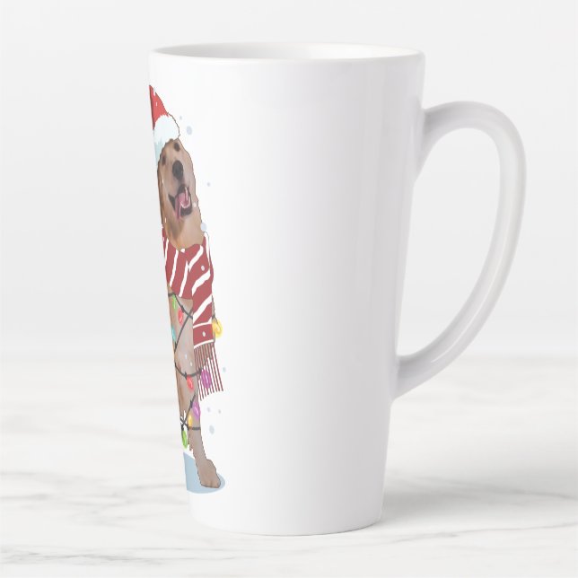 Tasse Latte Joli Golden Retriever Chien Funny Noël cadeau de v (Droite)