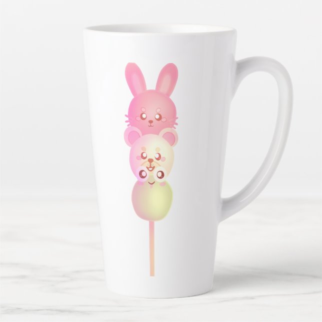 Tasse Latte Joli Lapin, Ours Et Grenouille Dango Poster Glosse (Droite)