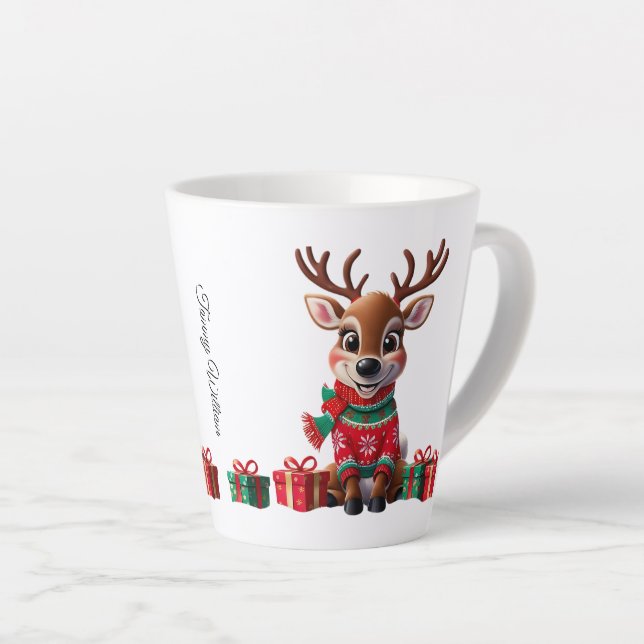 Tasse Latte Joli Noël tendance moderne amusant (Angle droit)