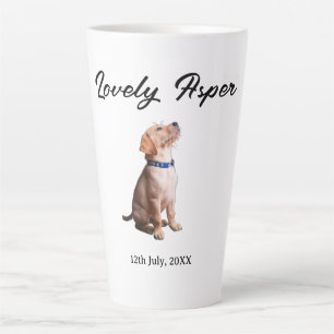 Tasse Latte joli nom de compagnie date photo bar boissons offe