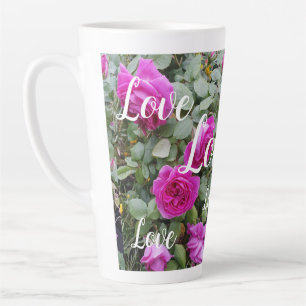 Tasse Latte Joli rose Vintage Rose Fleur Anniversaire Amour