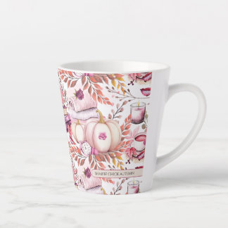 Tasse Latte Joli Shabby Chick Motif d'automne