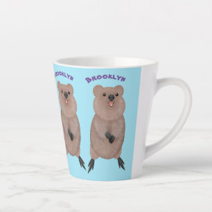 Tasse Latte Joli sourire mignon dessin animé quokka