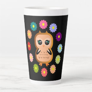 Tasse Latte Jolie Chouette Cute Kawaii Illustration de dessin