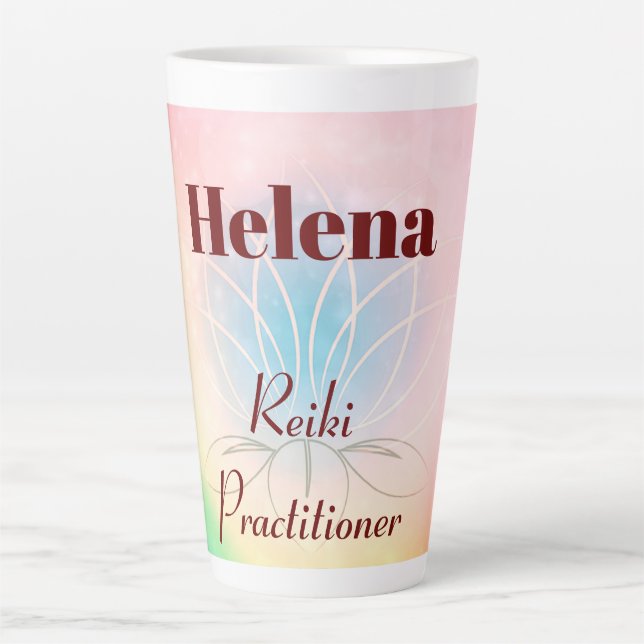 Tasse Latte Jolie conception personnalisée Reiki Praticien (Devant)