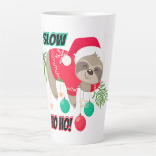 Tasse Latte Jolie et drôle Père Noël Sloth Lent Ho Ho
