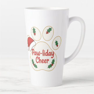 Tasse Latte Jolie patte d'animal de Noël