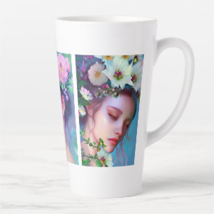 Tasse Latte Jolies Fleurs de Maidens dans l'Art Ethérée des ch