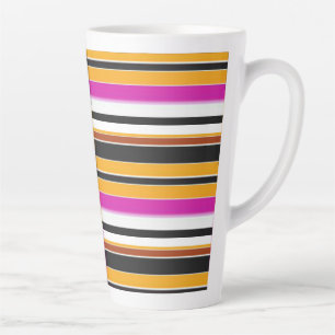 Tasse Latte Jolies rayures noires orange