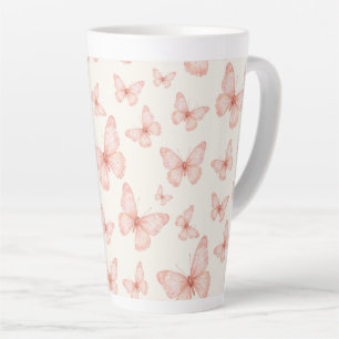 Tasse Latte Jolis papillons roses