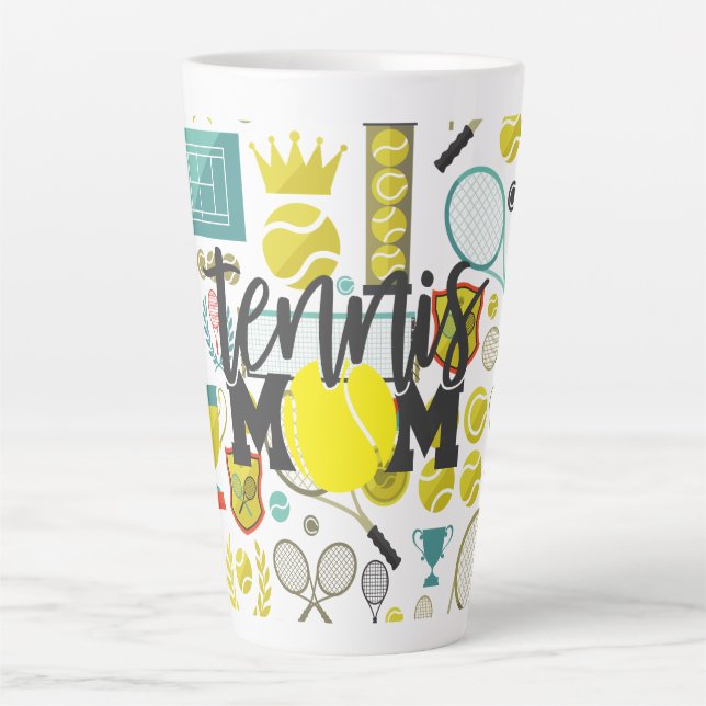 Tasse Latte Joueur de tennis (Devant)