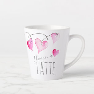 Tasse Latte Jour des Valentines de l'amoureux du café Coeurs c