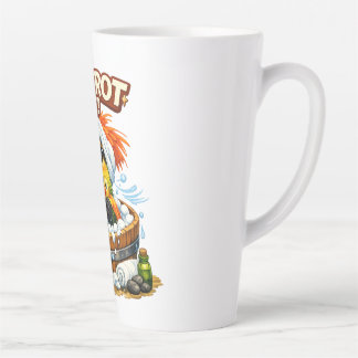 Tasse Latte Journée au spa drôle Perroquet Spa Relax Design