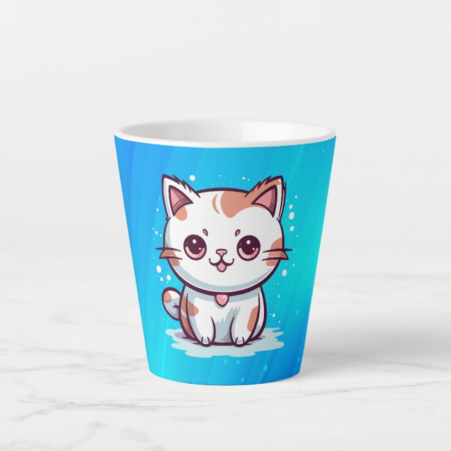 Tasse Latte Jovely Chat Kawaii Style Clipart-47758 (Devant)