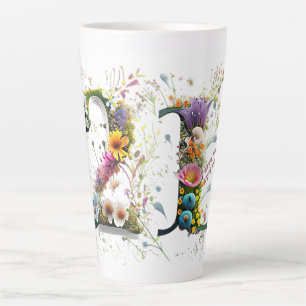Tasse Latte Joyeux 21e anniversaire Fleurs sauvages Joyeux ann