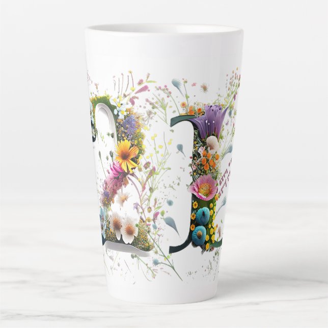 Tasse Latte Joyeux 21e anniversaire Fleurs sauvages Joyeux ann (Devant)