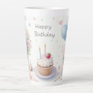 Tasse Latte Joyeux anniversaire