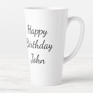 Tasse Latte Joyeux anniversaire John