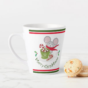 Tasse Latte Joyeux ChrisMouse, Souris de Fête