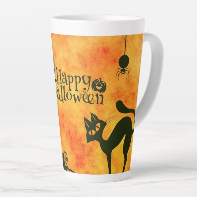 Tasse Latte Joyeux Halloween (Angle droit)