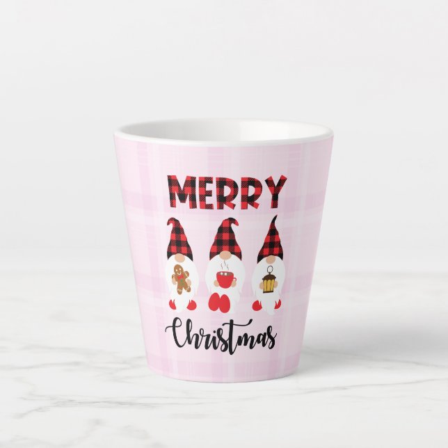 Tasse Latte Joyeux Noël - Buffalo nus plaid (Devant)