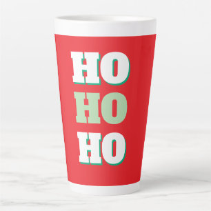 Tasse Latte Joyeux Noël HoHoHo fête minimaliste Plain