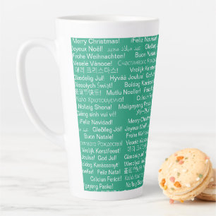 Tasse Latte Joyeux Noël International Souhait