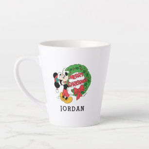 Tasse Latte Joyeux Noël  Mickey Mouse Holiday Wreath