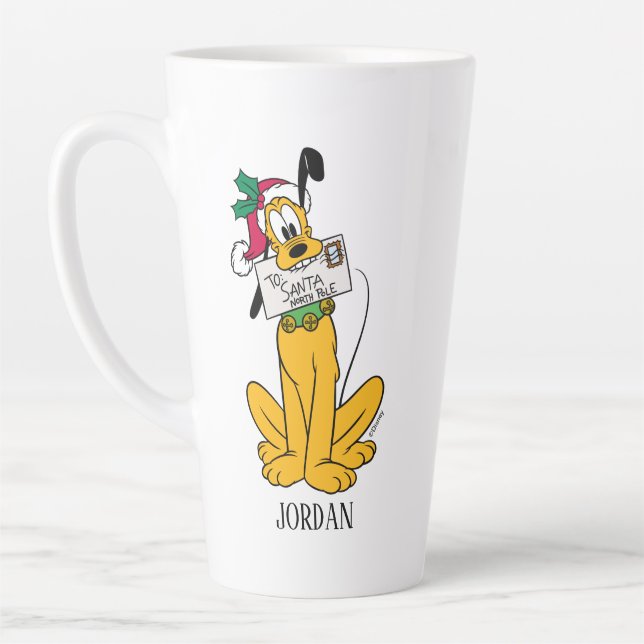 Tasse Latte Joyeux Noël | Pluto Santa Claus (Gauche)