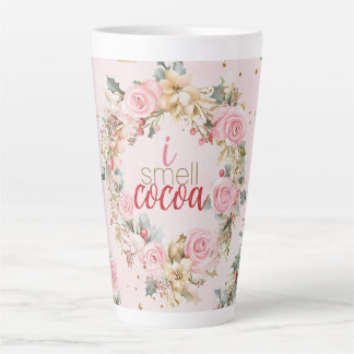 Tasse Latte Joyeux Noël rose Vacances Beaux Message personnali