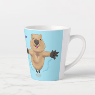Tasse Latte Joyeux sauter quokka dessin animé