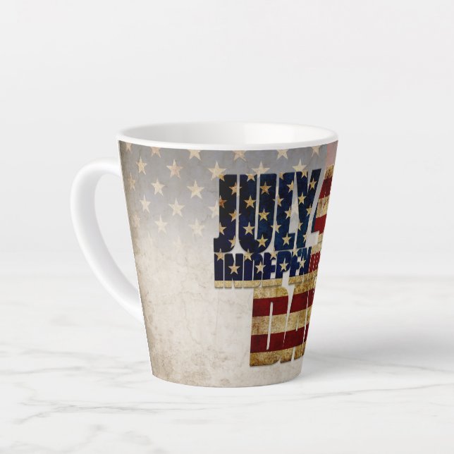 Tasse Latte Juillet 4 Jour de l'Indépendance Conception du dra (Angle gauche)