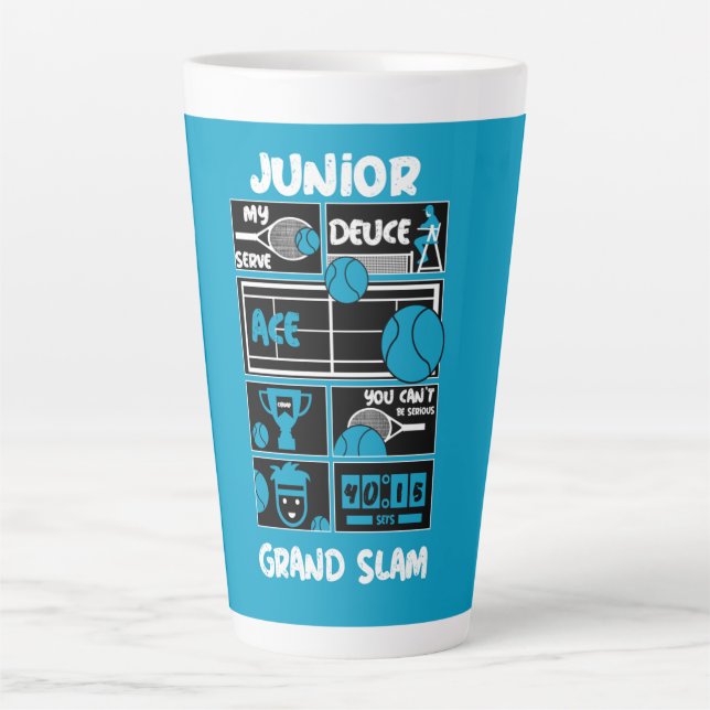 Tasse Latte Junior Boys Tennis Player (Devant)