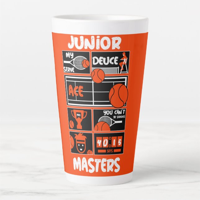 Tasse Latte Junior Boys Tennis Player (Devant)