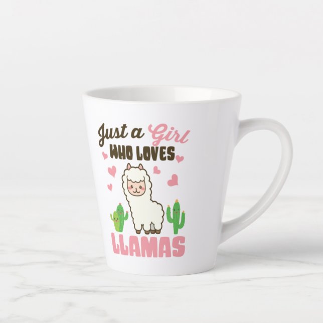 Tasse Latte juste une fille qui aime les lamas mignonnes (Droite)