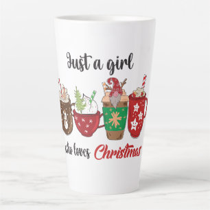 Tasse Latte Juste une fille qui aime Noël