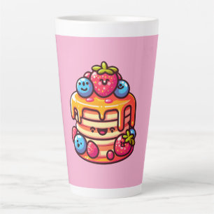Tasse Latte Kawaii Pancake Petit-déjeuner Cuisine Conception d