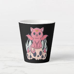 Tasse Latte Kawaii Pastel Goth Cute Démon Déplaisant Chat et C