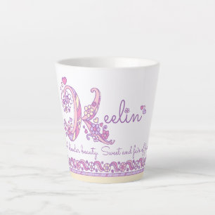 Tasse Latte Keelin lettre K nom signifiant monogramme Latte Mu