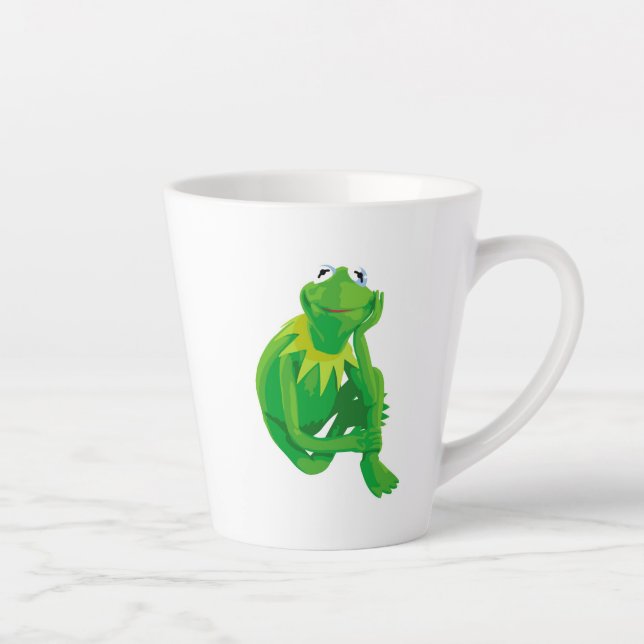 Tasse Latte Kermit, la grenouille, les yeux charmants (Droite)