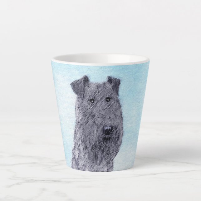 Tasse Latte Kerry Blue Terrier peinture mignonne Chien d'origi (Devant)
