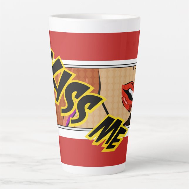 Tasse Latte Kiss Me Comic Pop Art (Devant)