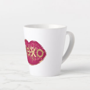 Tasse Latte Kiss Red Lips Gold Parties scintillant XOXO