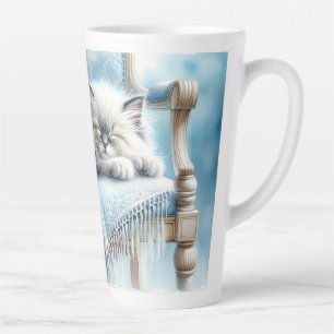 Tasse Latte Kitten Endormi Cottagecore Rêve Bleu