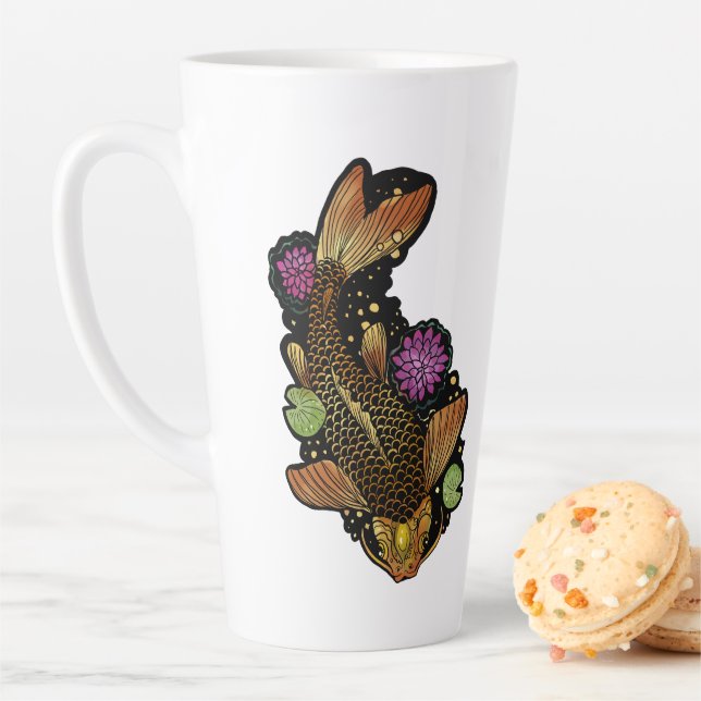 Tasse Latte Koi Fish (En situation)