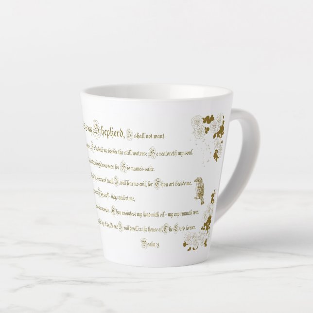 Tasse Latte La 23ème Coupe du Latte de Psaume - Le Seigneur es (Angle droit)