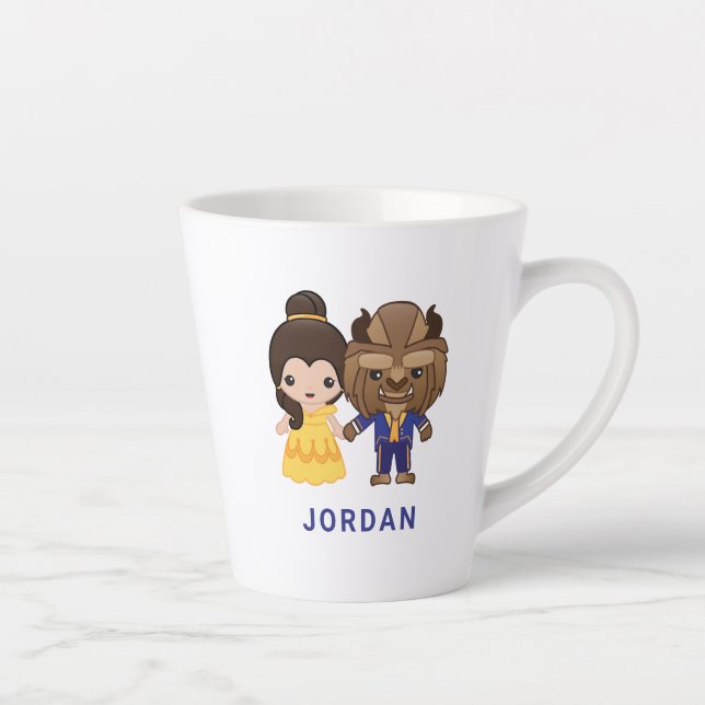 Tasse Latte La beauté et l'Emoji des bêtes (Droite)