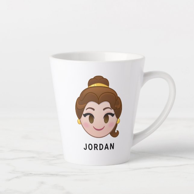 Tasse Latte La beauté et l'Emoji des bêtes| Belle (Droite)