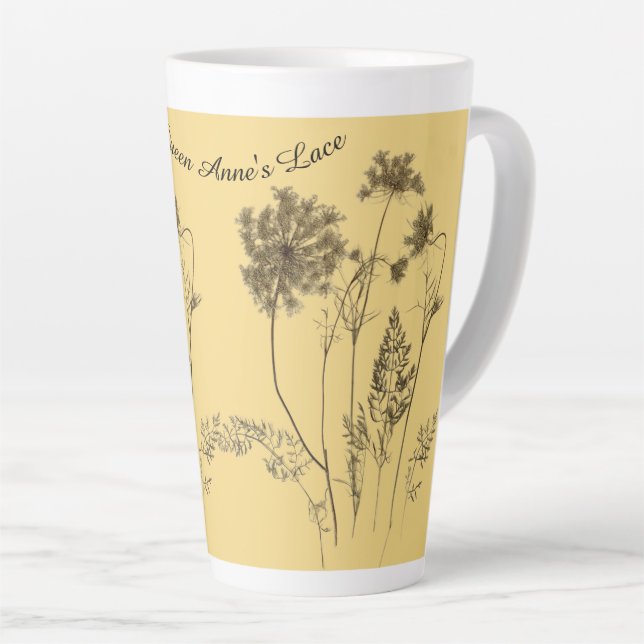 Tasse Latte La dentelle de la reine Anne sur une grosse tète (Angle droit)